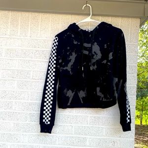 Checkered black crop top | sweatshirt